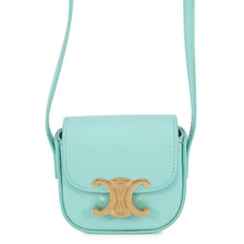 Load image into Gallery viewer, CELINE Triomphe AirPodsCase Shoulder Bag Blue10L013DPV Shiny Calf Leather Size Mini
