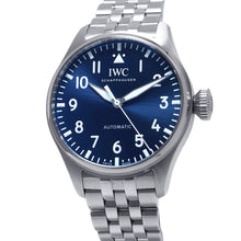 将图像加载到图库查看器中，IWC Big Pilot's Watch 43 W43mm Stainless Steel Blue DialIW329304
