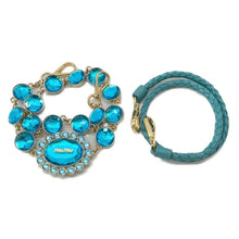 将图像加载到图库查看器中，MIUMIU Matelasse Crystal 2WAY Tote Bag BlueRN0896 Leather
