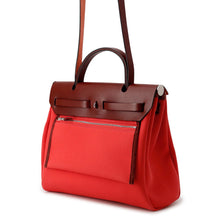 Load image into Gallery viewer, HERMES Herbag zip RougeSellier Toile Officier Box Calf Leather Size PM
