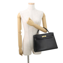 Load image into Gallery viewer, HERMES Kelly Sellier Black Box Calf Leather Size 32
