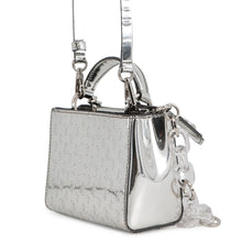 Load image into Gallery viewer, JIMMY CHOO Varenne 2-way tote Silver Patent Leather Size Mini
