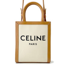 Load image into Gallery viewer, CELINE Vertical Cabas 2-way Tote Natural/Tan193302 Canvas Leather Size Mini
