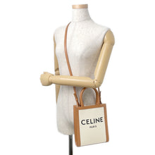 Load image into Gallery viewer, CELINE Vertical Cabas 2-way Tote Natural/Tan193302 Canvas Leather Size Mini
