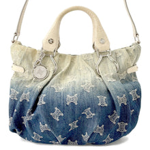 Load image into Gallery viewer, CELINE Paris Macadam 2-way Bag Blue/Ivory Denim Leather
