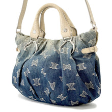 Load image into Gallery viewer, CELINE Paris Macadam 2-way Bag Blue/Ivory Denim Leather
