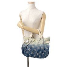 Load image into Gallery viewer, CELINE Paris Macadam 2-way Bag Blue/Ivory Denim Leather

