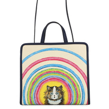 将图像加载到图库查看器中，GUCCI Children's Cat 2-way Tote Bag Ivory/Navy/Multicolor630542 Leather
