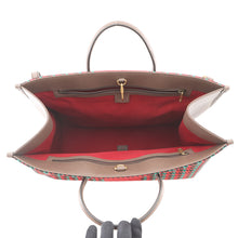 Load image into Gallery viewer, GUCCI Interlocking G Tote Bag Red/Brown/Multicolor644994 Tweed Leather

