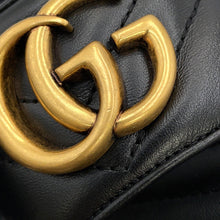 将图像加载到图库查看器中，GUCCI GG Marmont Mules Black674839 Leather Size 34.5
