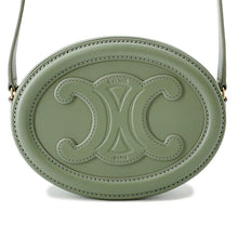 将图像加载到图库查看器中，CELINE Oval Purse Shoulder Bag Khaki10I703DPQ Leather
