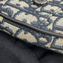 将图像加载到图库查看器中，Dior Oblique Saddlebag Navy1ADPO248YKY_H27E Canvas Leather Size Mini
