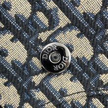 将图像加载到图库查看器中，Dior Oblique Saddlebag Navy1ADPO248YKY_H27E Canvas Leather Size Mini
