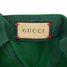 将图像加载到图库查看器中，GUCCI Interlocking G Baseball Cap Size XXS Green/White673081 Cotton Leather

