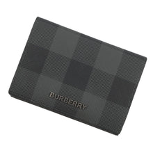 将图像加载到图库查看器中，BURBERRY Check Pattern Compact Wallet Charcoal Grey8062606 Leather
