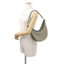 将图像加载到图库查看器中，LOEWE Anagram Luna Bag Jacquard Shoulder Bag AvocadoGreenA923PL9X01 Canvas Leather
