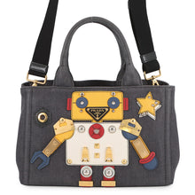 Load image into Gallery viewer, PRADA Robot Canapa 2-way Tote Bag Navy/Multicolor1BG439 Canvas
