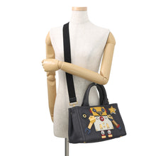 Load image into Gallery viewer, PRADA Robot Canapa 2-way Tote Bag Navy/Multicolor1BG439 Canvas
