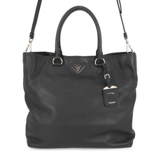 Load image into Gallery viewer, PRADA Vitello Dino Tote Bag Black1BG006 Leather
