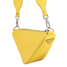 将图像加载到图库查看器中，PRADA Triangle Shoulder Bag Yellow2VH155 Saffiano LeatherLeather
