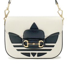 将图像加载到图库查看器中，GUCCI Adidas collaboration Horsebit Shoulder Bag White/Black659574 Leather
