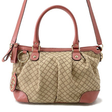 将图像加载到图库查看器中，GUCCI Diamante Sukey 2wayBag Pink/Beige247902 Canvas Leather
