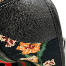 将图像加载到图库查看器中，GUCCI Cherie Line Snake Travel Bag Black/Beige459291 Canvas Leather
