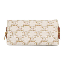 将图像加载到图库查看器中，CELINE Triomphe ChainShoulder Bag White/Tan10E382CBX.01TA PVC Leather
