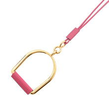 Load image into Gallery viewer, HERMES Eritage Esquetre Necklace Size GM Pink Metal Leather
