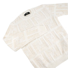 Load image into Gallery viewer, FENDI FF pullover sweater Size 46 WhiteFZX091 Cotton72% Linen26% Nylon2%
