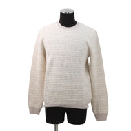 FENDI FF design pullover knit Size 48 Ivory/PinkFZX034 Wool 54%Cotton39% Cashmere7%