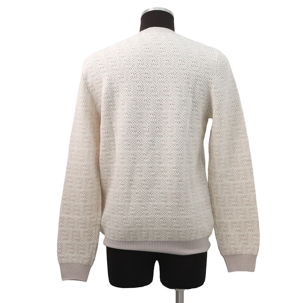 FENDI FF design pullover knit Size 48 Ivory/PinkFZX034 Wool 54