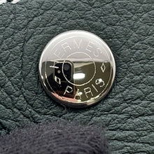 Load image into Gallery viewer, HERMES Vid Poche "Mise et Relance" H Evelyn Verso Vert Fonce/Blue Lin Taurillon Clemence
