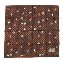 Load image into Gallery viewer, LOUIS VUITTON Carre・Catogram Size 90 Brown/OrangeMP2266 Silk100%
