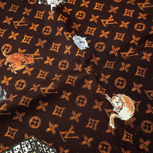 Load image into Gallery viewer, LOUIS VUITTON Carre・Catogram Size 90 Brown/OrangeMP2266 Silk100%
