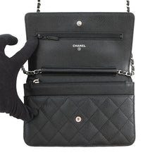 Load image into Gallery viewer, CHANEL Matelasse Chain wallet BlackAP0250 Caviar Leather
