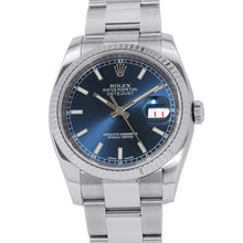 将图像加载到图库查看器中，ROLEX Datejust W36mm Stainless Steel K18WG Blue Dial116234
