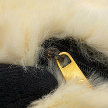 Load image into Gallery viewer, CHANEL Fur Arm Warmer Chain Shoulder Bag White/BlackA17714 Lapin 100%
