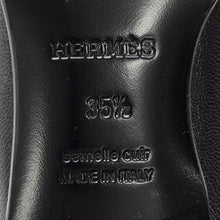 将图像加载到图库查看器中，HERMES Mocassins Royale Black Leather Size 35.5
