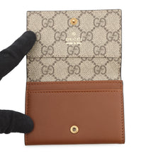 Load image into Gallery viewer, GUCCI GG Emblem GG Fabric Card Case Brown818956 Leather/GG Supreme
