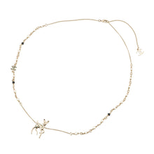 Load image into Gallery viewer, CHANEL Bambi motif long necklace Gold Metal Faux Pearl Rhinestone
