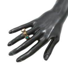 Load image into Gallery viewer, GUCCI cat head ring Size 13 Gold Metal Rhinestone
