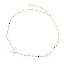 Load image into Gallery viewer, CHANEL CC Logo Bambi Motif Long Necklace Gold Plated Rhinestone Faux Pearl
