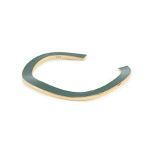 将图像加载到图库查看器中，Bottega Veneta Curved Cuff Bracelet Size L Green/Lime741013 Ag925 Enamel
