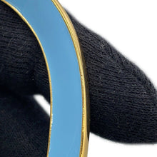 Load image into Gallery viewer, Bottega Veneta Curved Cuff Bracelet Size M Light Blue/Parakeet741013 Ag925 Enamel
