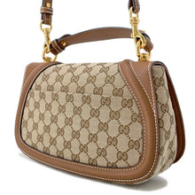 将图像加载到图库查看器中，GUCCI GUCCI Blondie top handle bag Beige/Dark Brown815714 GG Canvas Leather Size Medium
