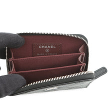 将图像加载到图库查看器中，CHANEL Matelasse Classic Zip Coin Purse BlackAP0216 Caviar Leather
