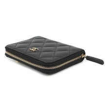 Load image into Gallery viewer, CHANEL Round zip compact wallet BlackAP4652 Caviar Leather
