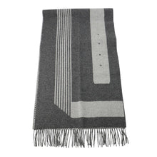 Load image into Gallery viewer, HERMES Scarf《Sangle a Boucle》 Antogracito/Gris Clair Cashmere100%

