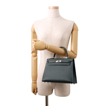 将图像加载到图库查看器中，HERMES Kelly Sellier Vert Mangrove Epsom Size 25
